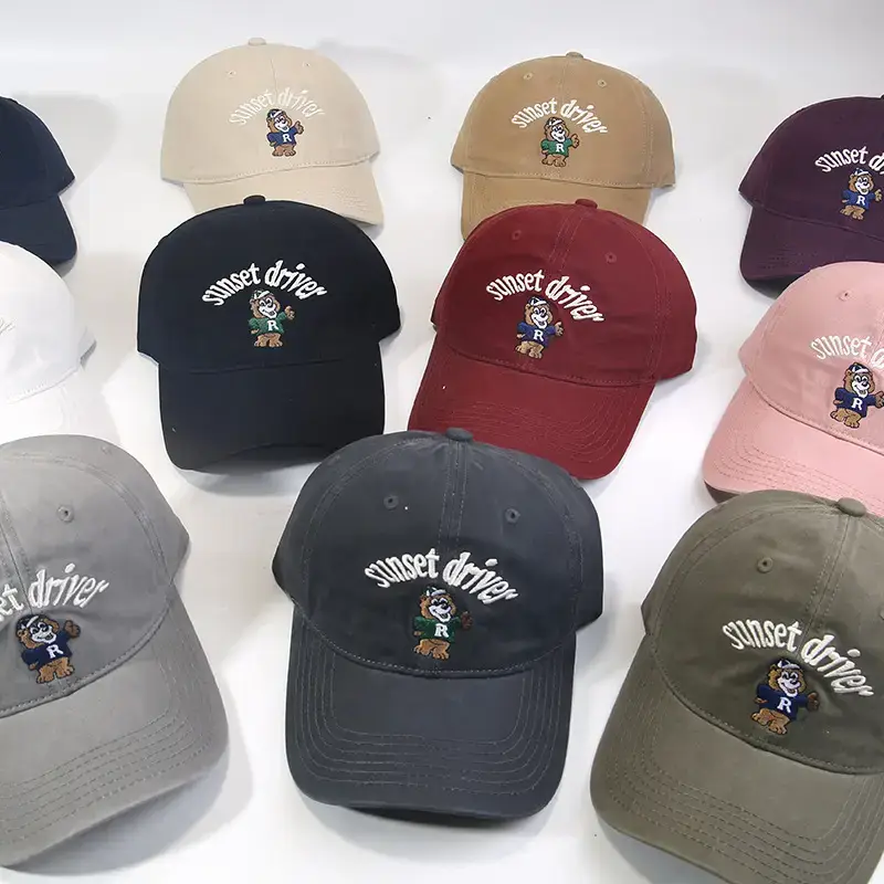 Spring & Summer Cartoon Bear Embroidered Baseball Cap Women's Sweet Korean-style All-match Face Duckling Tongue Hat for Men - Image 12