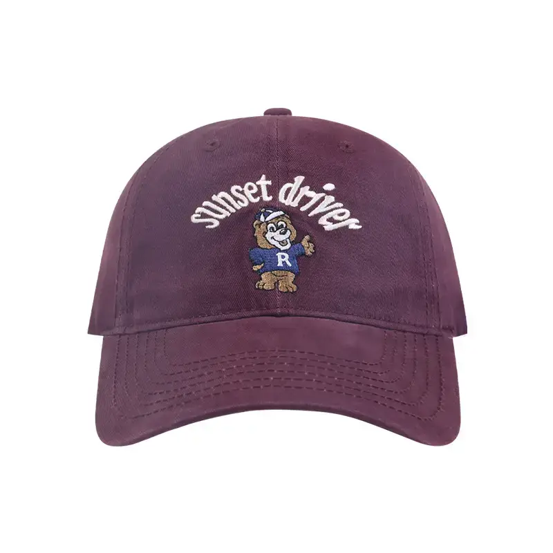 Spring & Summer Cartoon Bear Embroidered Baseball Cap Women's Sweet Korean-style All-match Face Duckling Tongue Hat for Men - Image 15