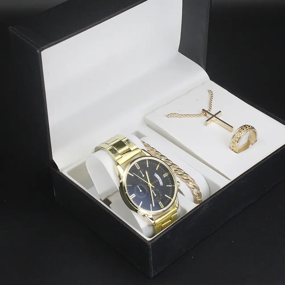 Cross Border Men's Quartz Watch Set with Bracelet & Necklace - Image 5