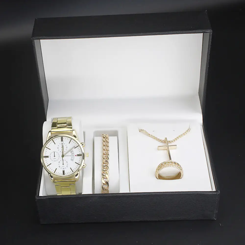 Cross Border Men's Quartz Watch Set with Bracelet & Necklace - Image 2