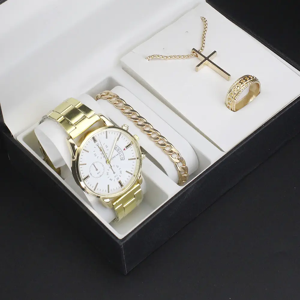 Cross Border Men's Quartz Watch Set with Bracelet & Necklace — feature 6