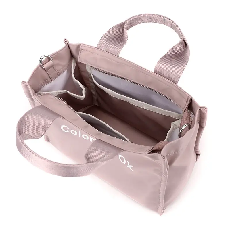 Women's Pink Nylon Shoulder Bag with 9 Colors - Image 11