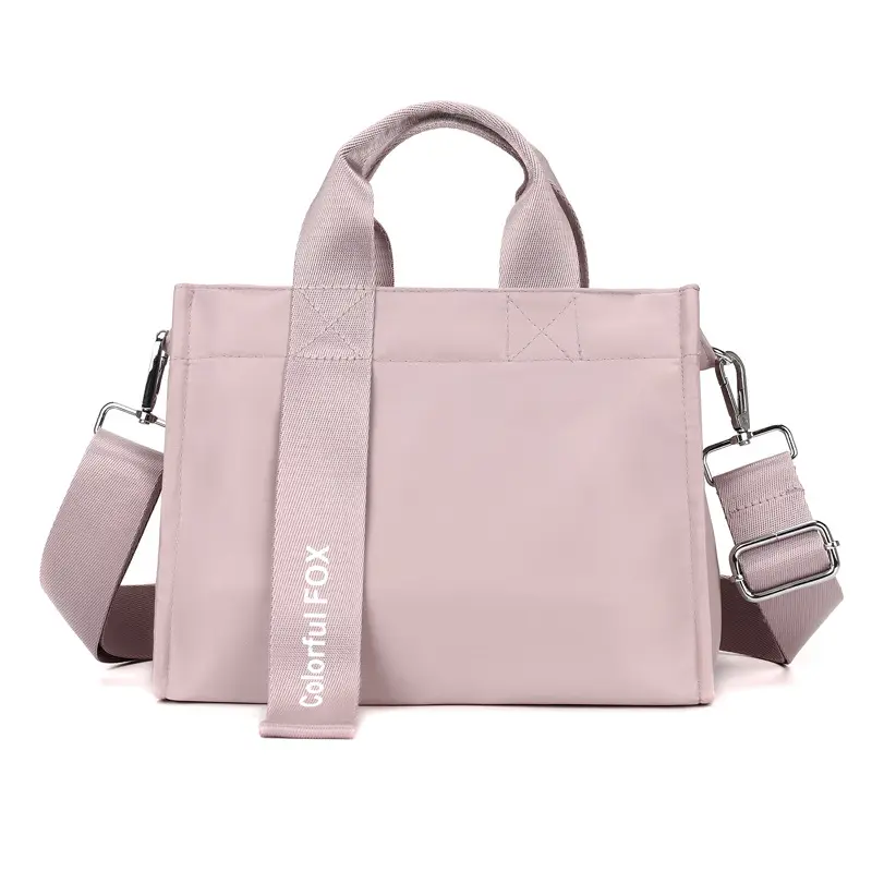 Women's Pink Nylon Shoulder Bag with 9 Colors - Image 2