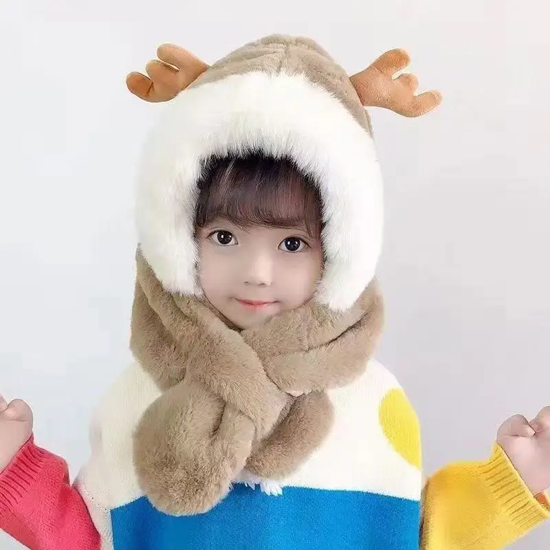 Winter Cute Antler Hat for Boys Girls Soft Warm