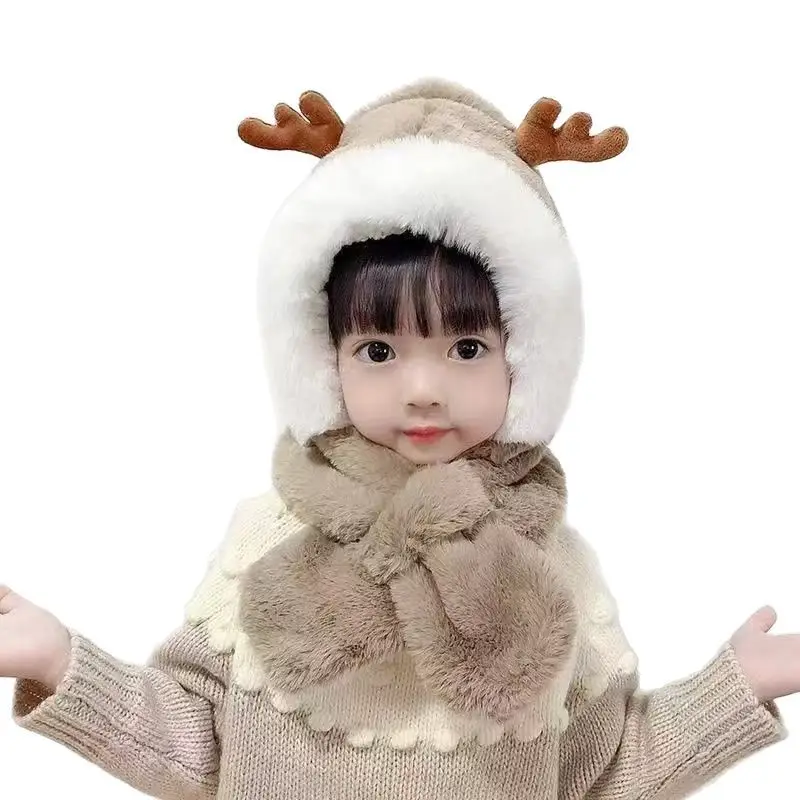 Winter Cute Antler Hat for Boys Girls Soft Warm