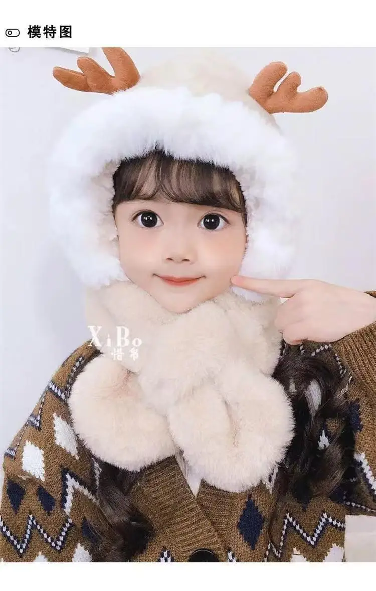 Winter Cute Antler Hat for Boys Girls Soft Warm — feature 10