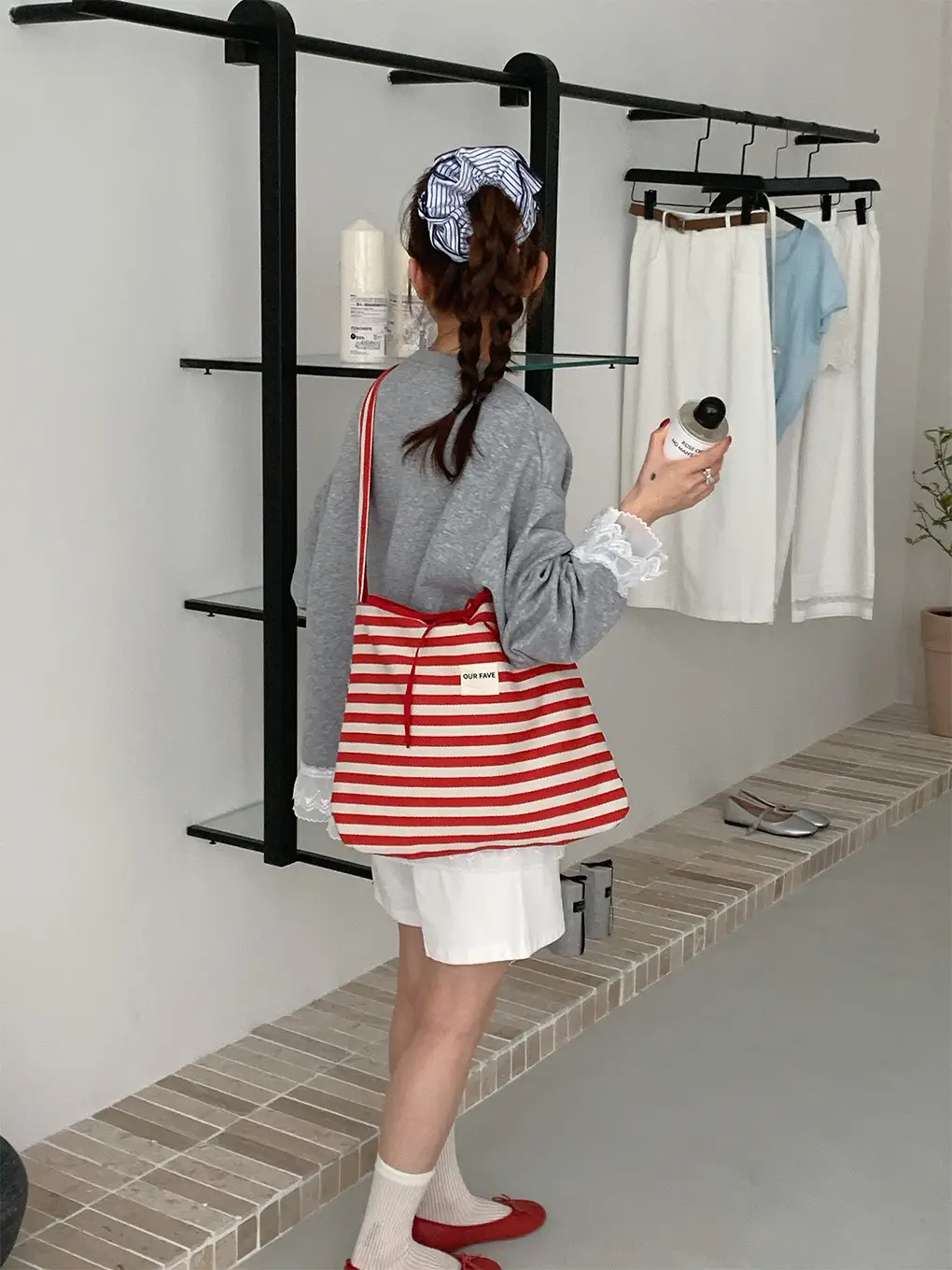 Women Stripe Crossbody Bag Large Capacity Canvas — feature 14