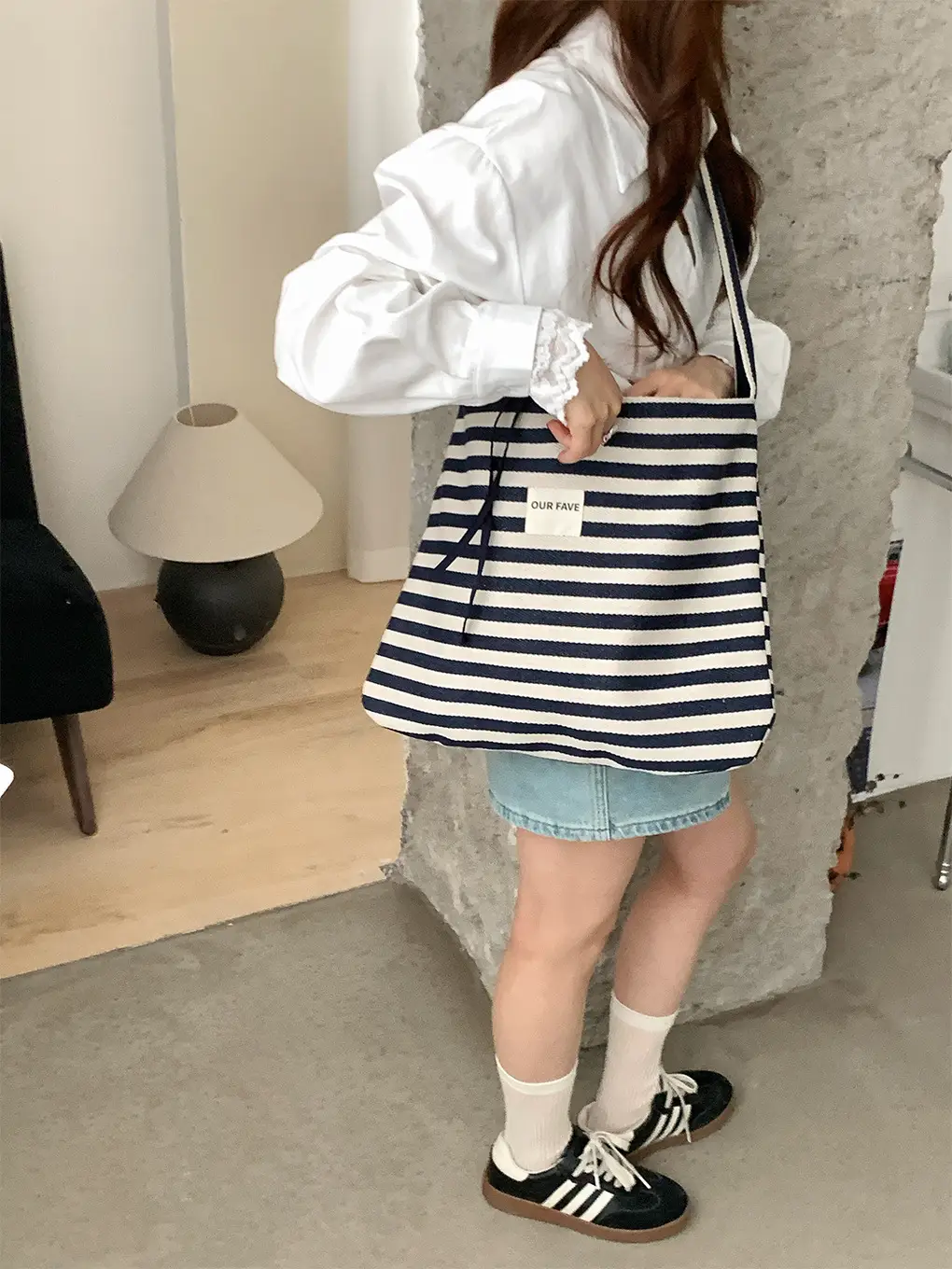 Women Stripe Crossbody Bag Large Capacity Canvas — feature 22