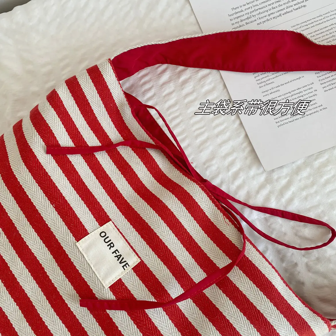 Women Stripe Crossbody Bag Large Capacity Canvas — feature 27