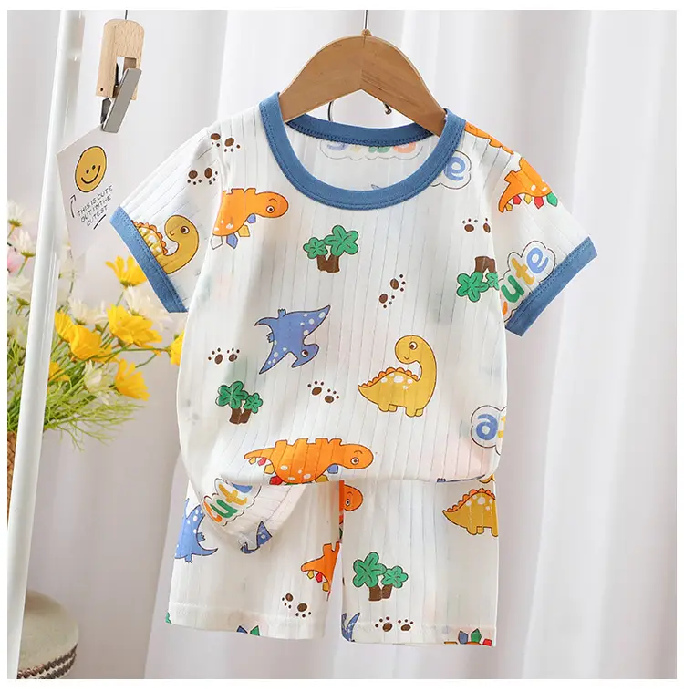 2024 Kids Cotton Bear Print Shorts Suit Boys Girls — feature 11