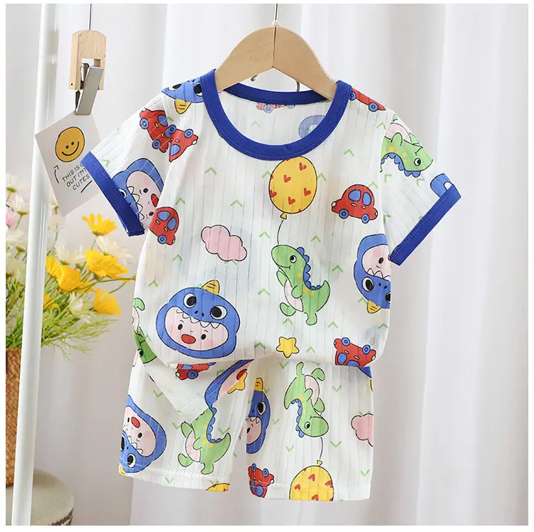 2024 Kids Cotton Bear Print Shorts Suit Boys Girls — feature 12
