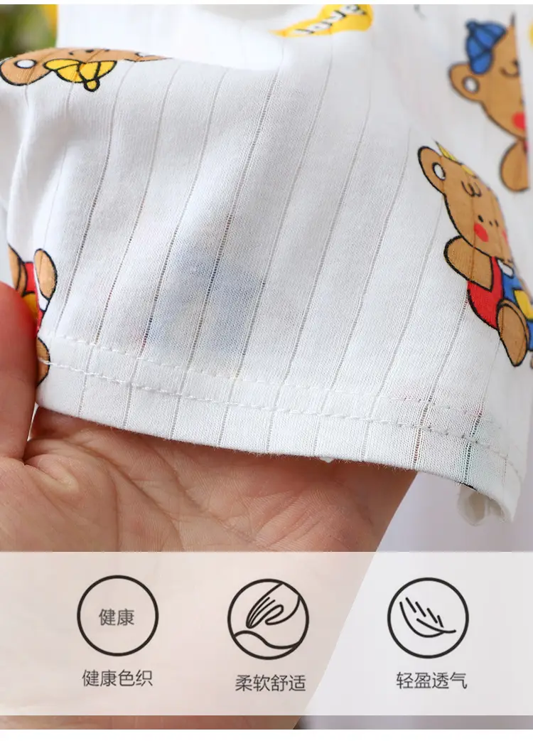 2024 Kids Cotton Bear Print Shorts Suit Boys Girls — feature 3