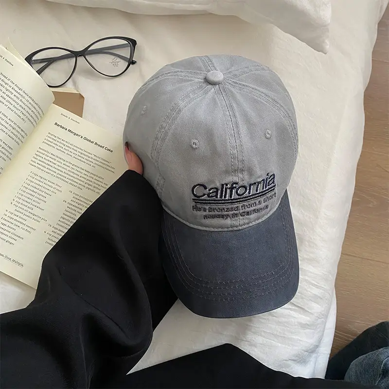 California Embroidered Baseball Cap Wide Brim Big Face Show Small Cap - Image 2