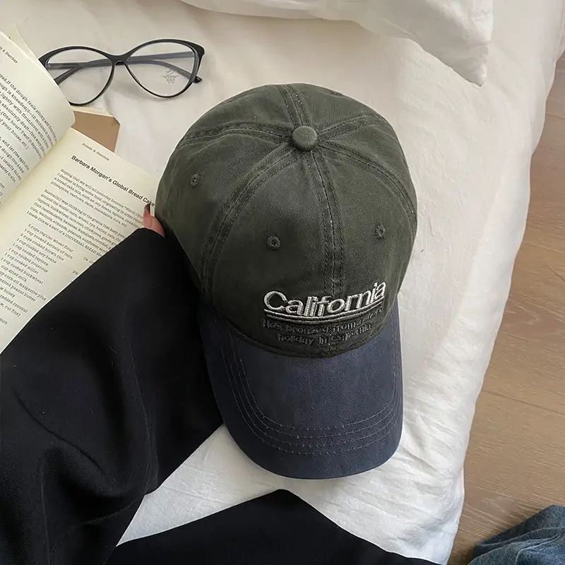 California Embroidered Baseball Cap Wide Brim Big Face Show Small Cap - Image 3