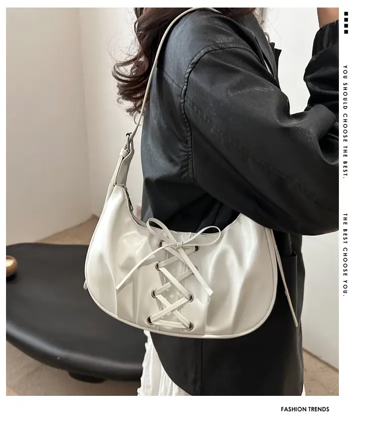Red Lace-Up Crossbody Bag for Women — feature 2