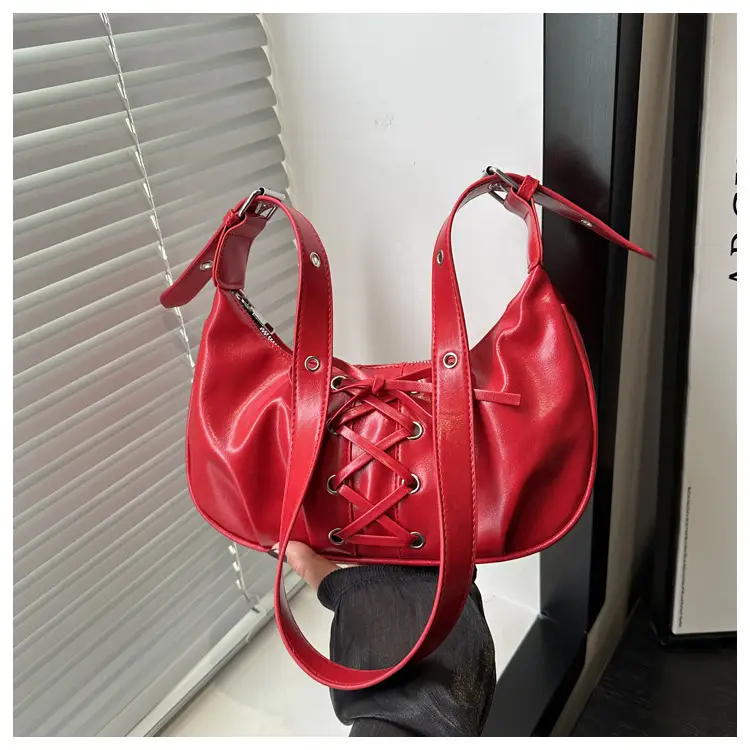 Red Lace-Up Crossbody Bag for Women — feature 20