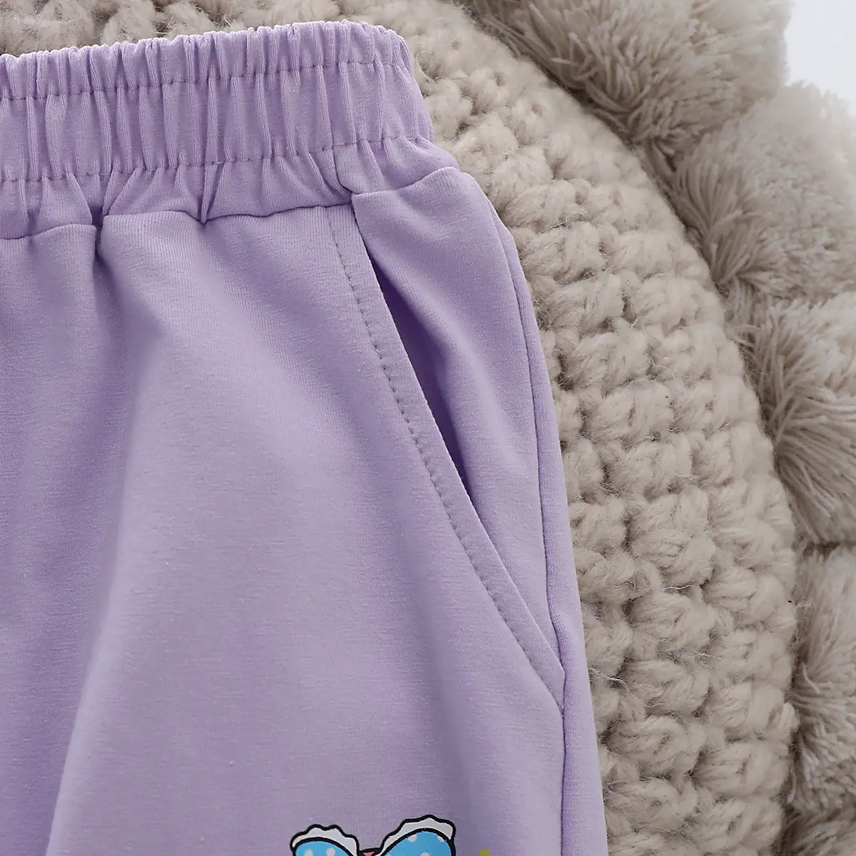 Girls Grey Sweatpants 2025 Summer Casual Ice Porcelain Embroidery - Image 7