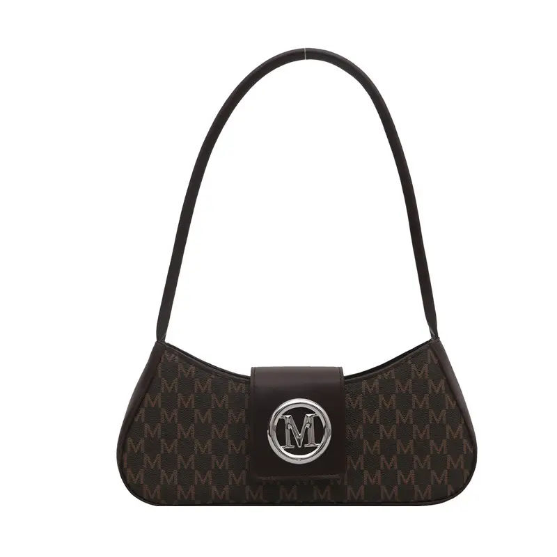 Underarm Bag with Letter Print, White, Large Capacity, Shoulder Style - Image 4