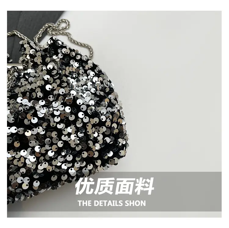 Sequins & Pearl Chain Shoulder Bag Women — feature 6
