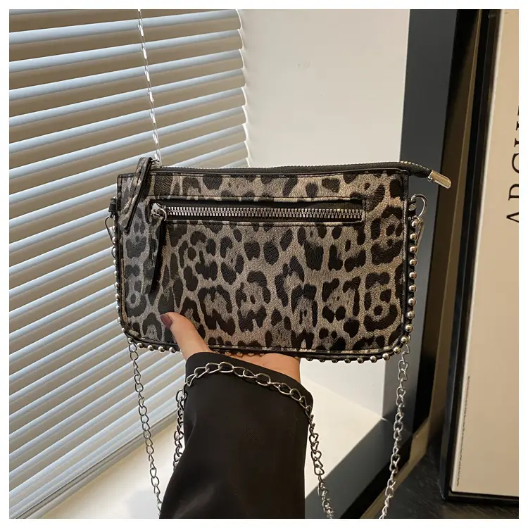 Leopard Print Korean Chain Crossbody Bag for Women — feature 25