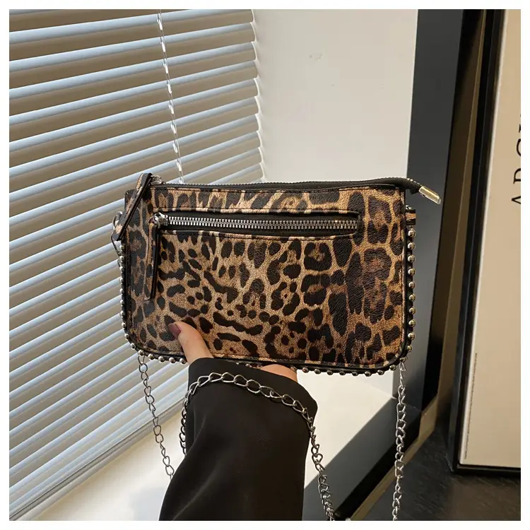 Leopard Print Korean Chain Crossbody Bag for Women — feature 26