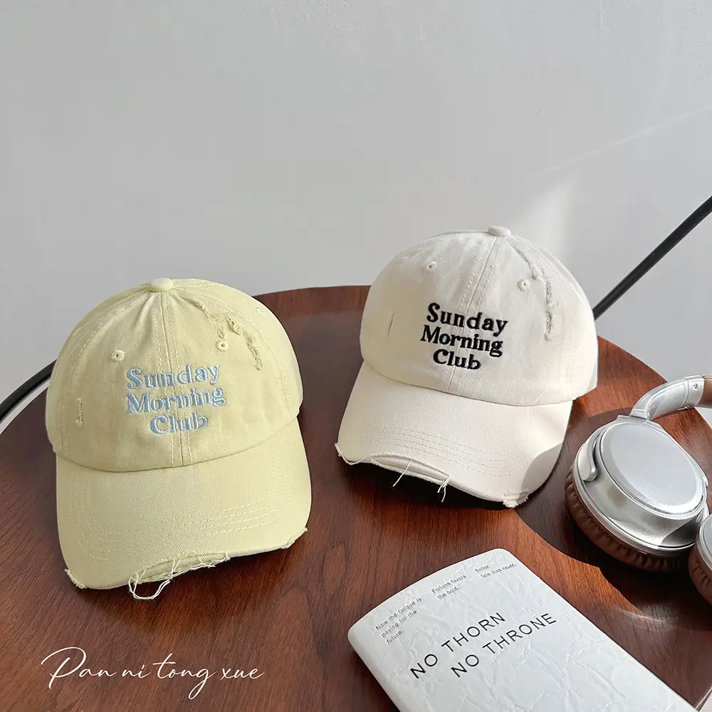 Sunday Morning Club Baseball Cap Red White Black — feature 21