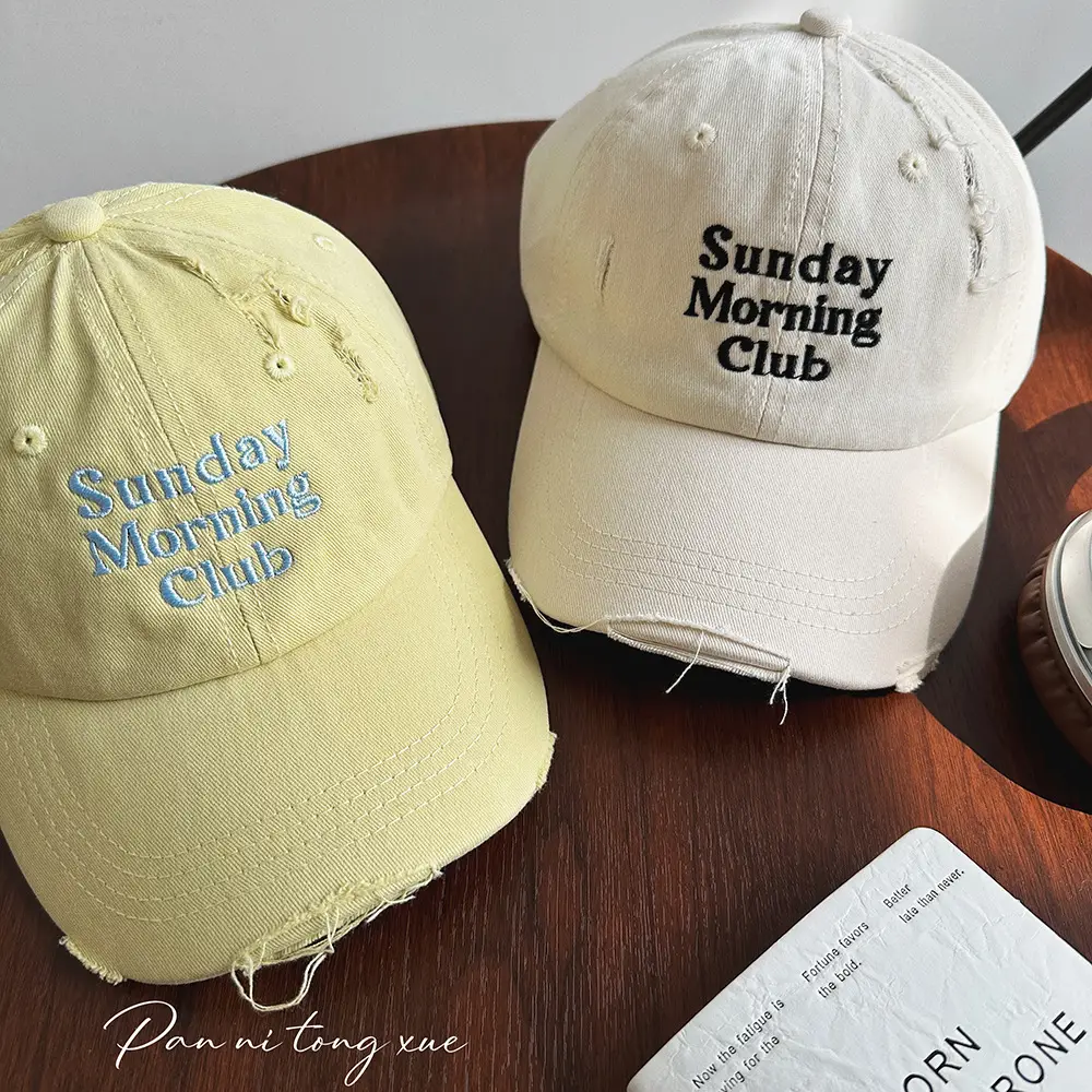 Sunday Morning Club Baseball Cap Red White Black — feature 27