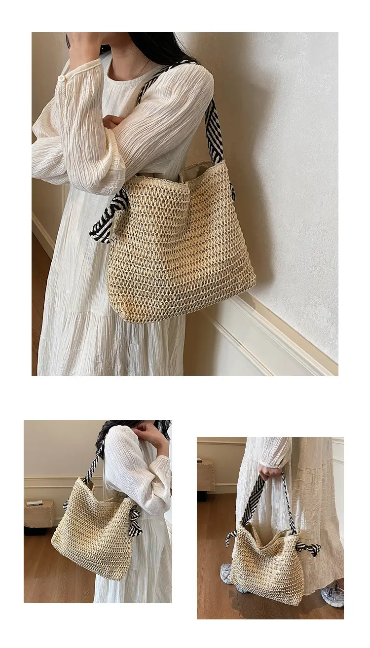 2025 Straw Tote Bag Women Casual Shoulder Bag Large Capacity — feature 11