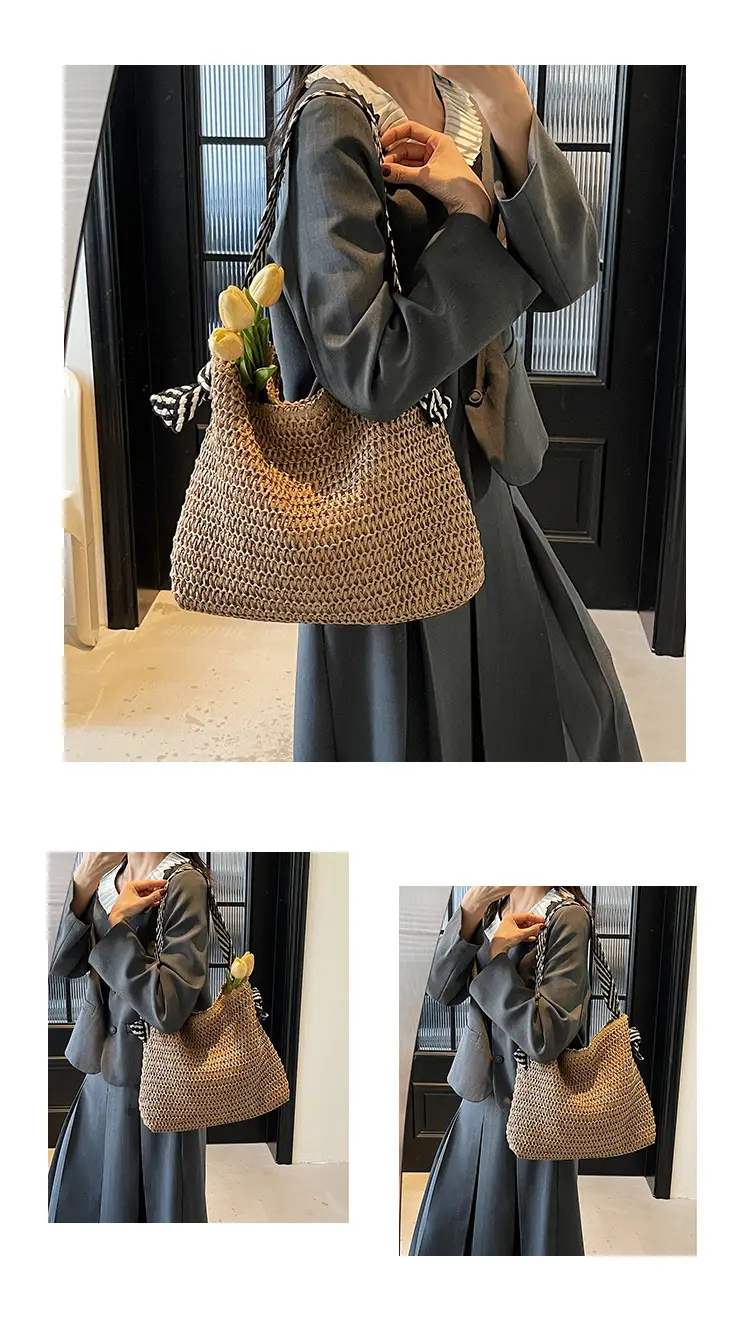 2025 Straw Tote Bag Women Casual Shoulder Bag Large Capacity — feature 12