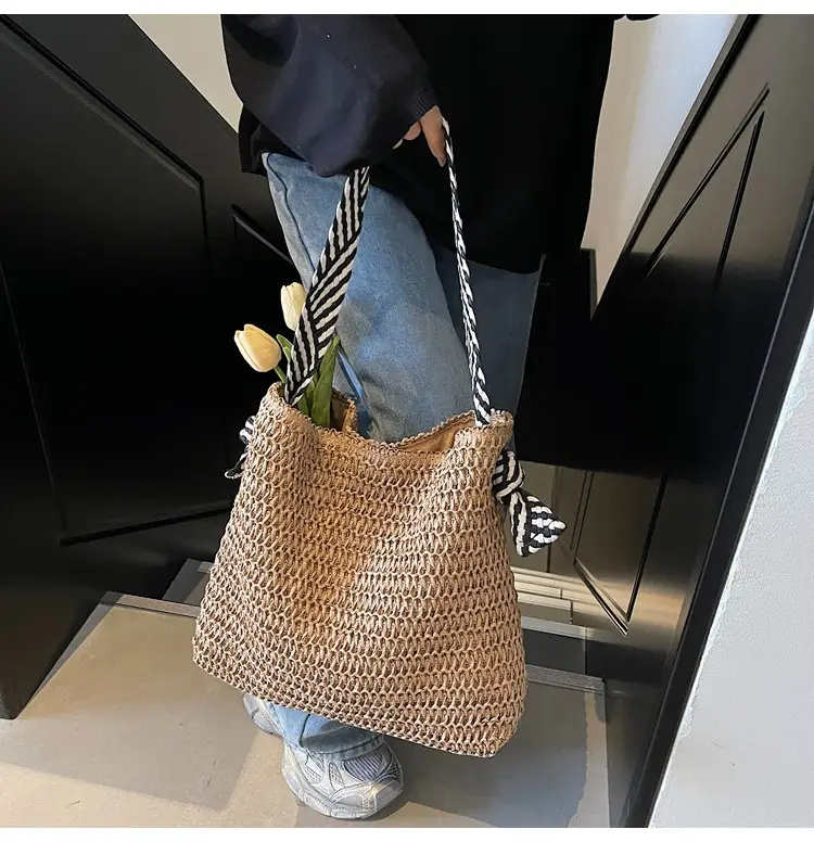 2025 Straw Tote Bag Women Casual Shoulder Bag Large Capacity — feature 14