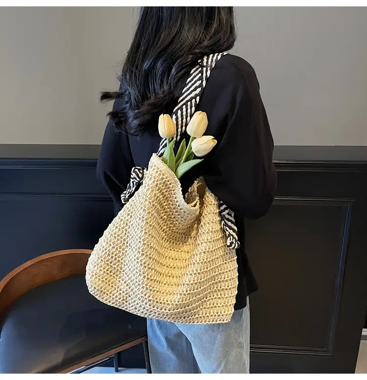 2025 Straw Tote Bag Women Casual Shoulder Bag Large Capacity — feature 19