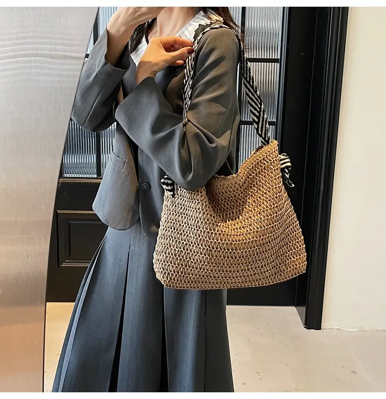 2025 Straw Tote Bag Women Casual Shoulder Bag Large Capacity — feature 20
