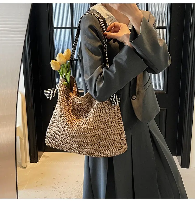 2025 Straw Tote Bag Women Casual Shoulder Bag Large Capacity — feature 21