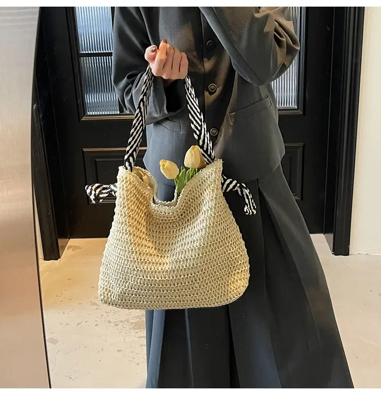 2025 Straw Tote Bag Women Casual Shoulder Bag Large Capacity — feature 23