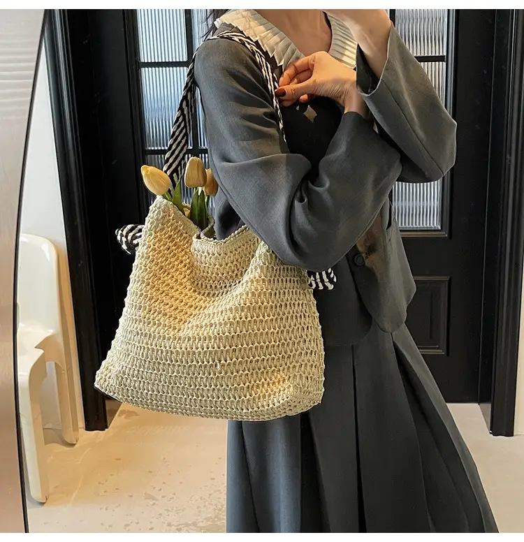 2025 Straw Tote Bag Women Casual Shoulder Bag Large Capacity — feature 25