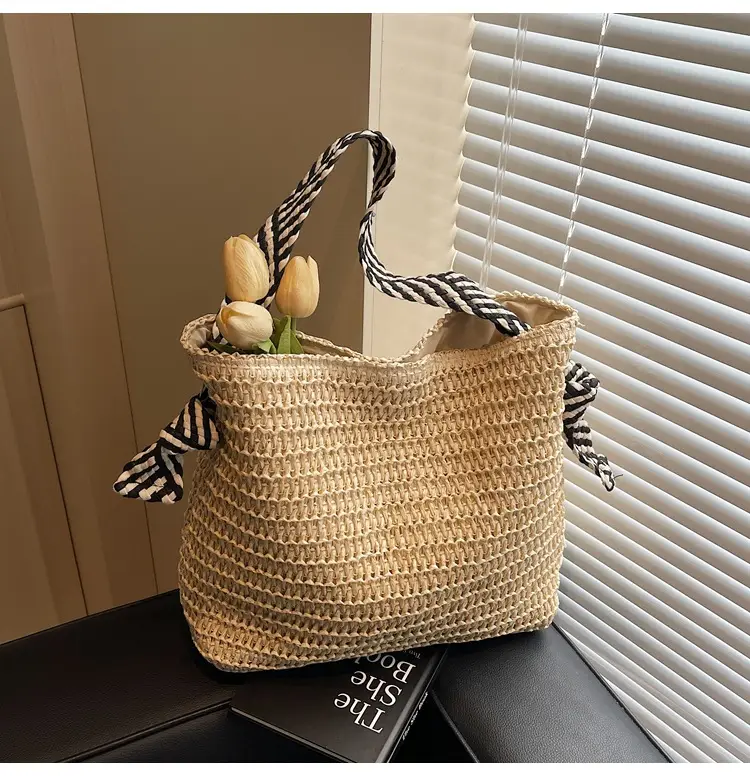 2025 Straw Tote Bag Women Casual Shoulder Bag Large Capacity — feature 35