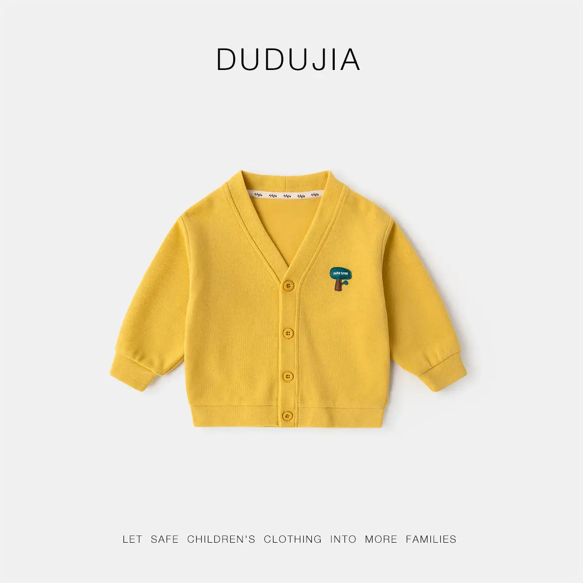 Dudu's Yellow Cardigan for Boys Spring Outfit - Image 2