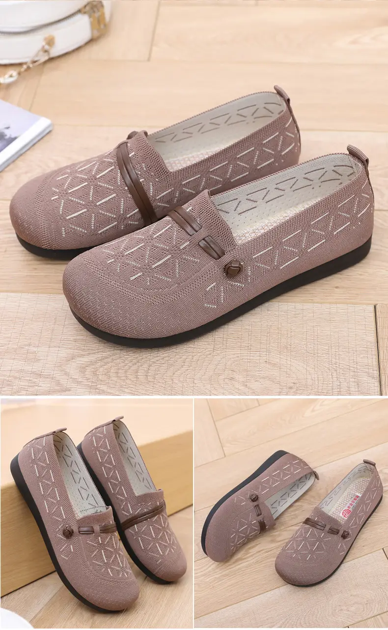 Spring New Style Old Beijing Cloth Shoes for Women, Fly-Knit Breathable Casual Loafers, Comfortable Slip-On Shoes for Middle-Aged and Elderly Mothers — feature 31