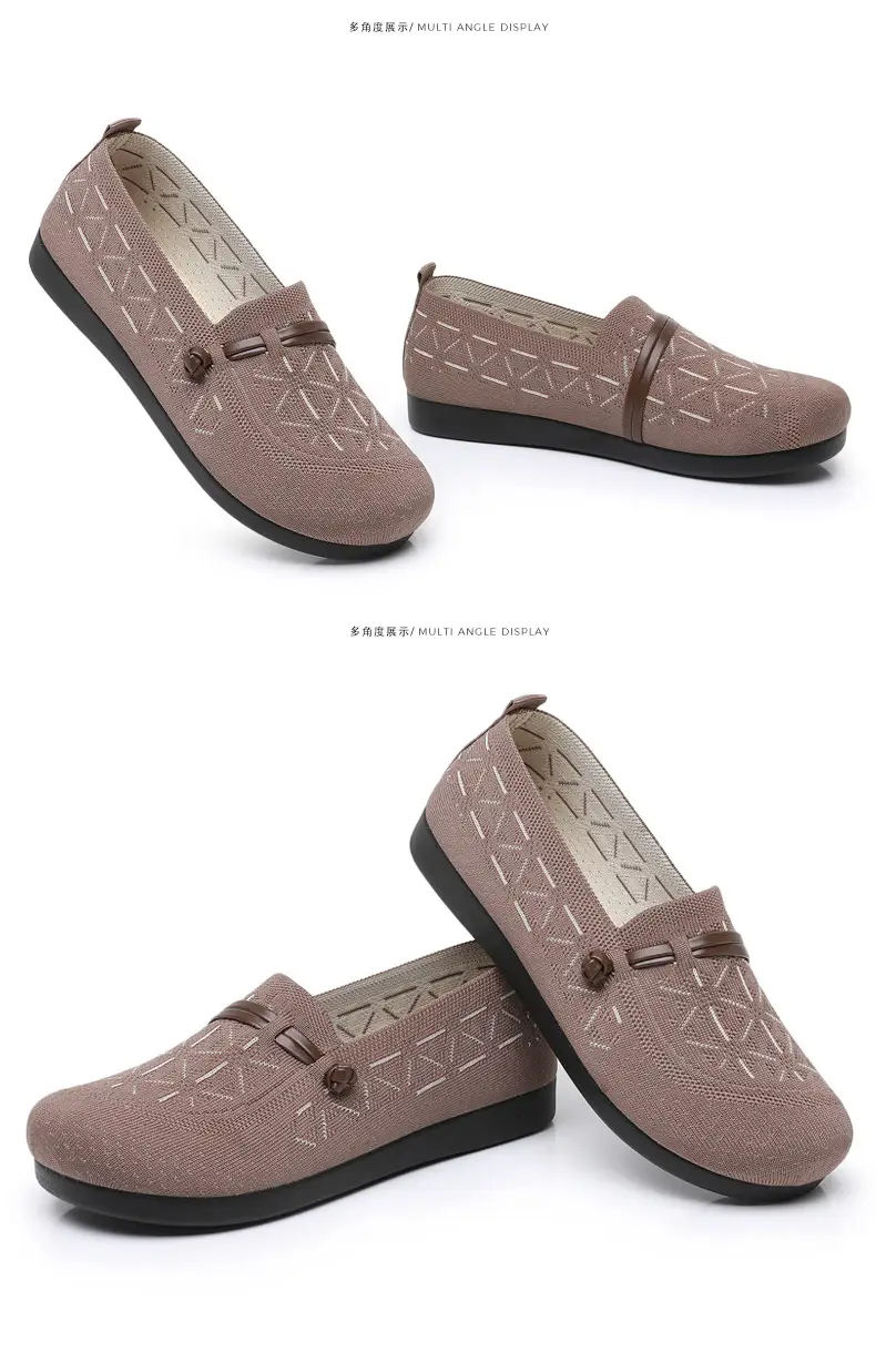 Spring New Style Old Beijing Cloth Shoes for Women, Fly-Knit Breathable Casual Loafers, Comfortable Slip-On Shoes for Middle-Aged and Elderly Mothers — feature 44