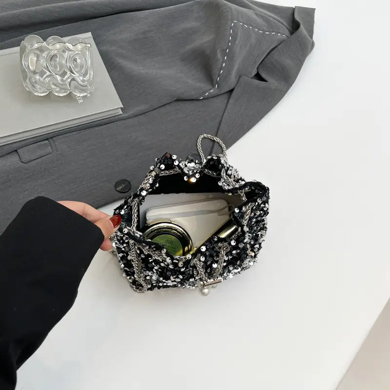2026 Korean Style Sequin Bucket Bag for Women - Image 4