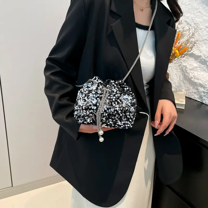 2026 Korean Style Sequin Bucket Bag for Women - Image 6