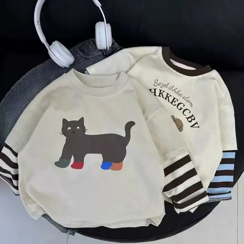 Kids Cartoon Long Sleeve T-Shirt Cream 2025 - Image 6