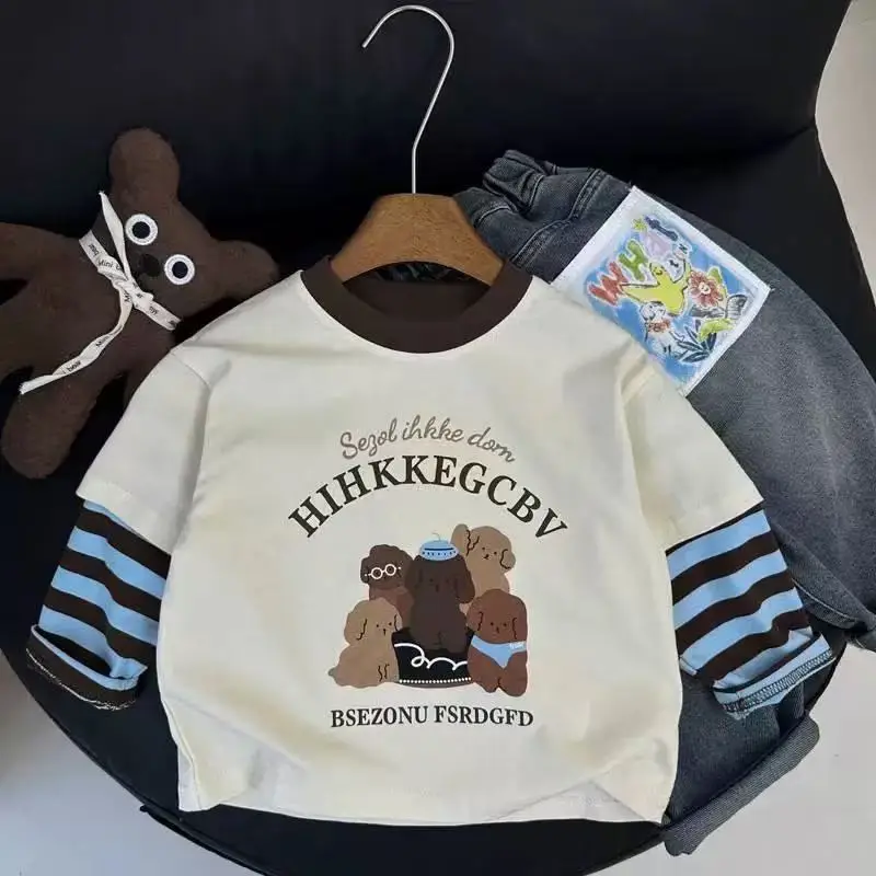 Kids Cartoon Long Sleeve T-Shirt Cream 2025 - Image 7