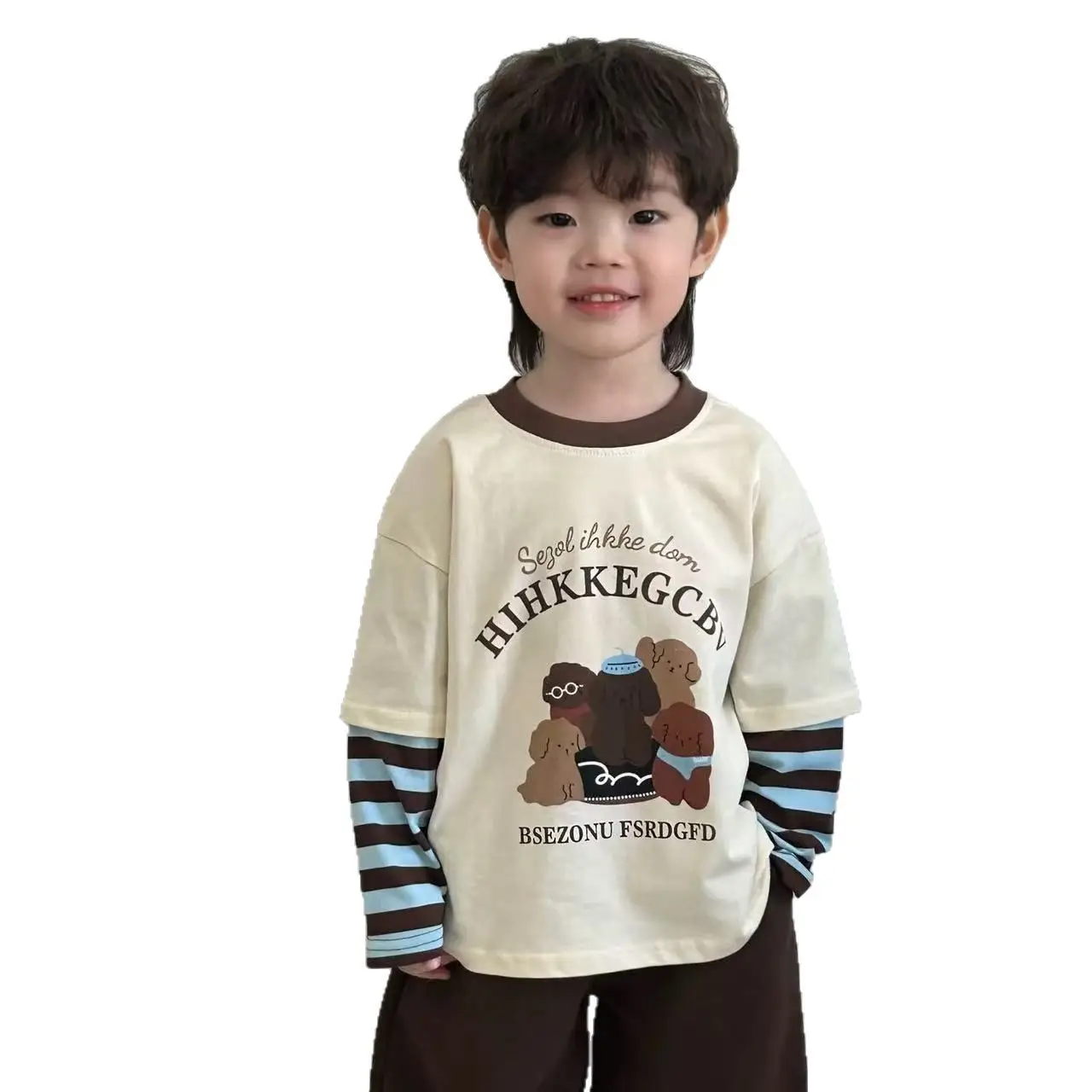 Kids Cartoon Long Sleeve T-Shirt Cream 2025 - Image 8