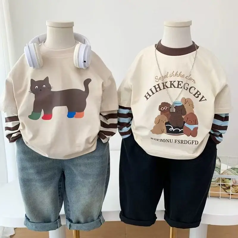 Kids Cartoon Long Sleeve T-Shirt Cream 2025 — feature 2
