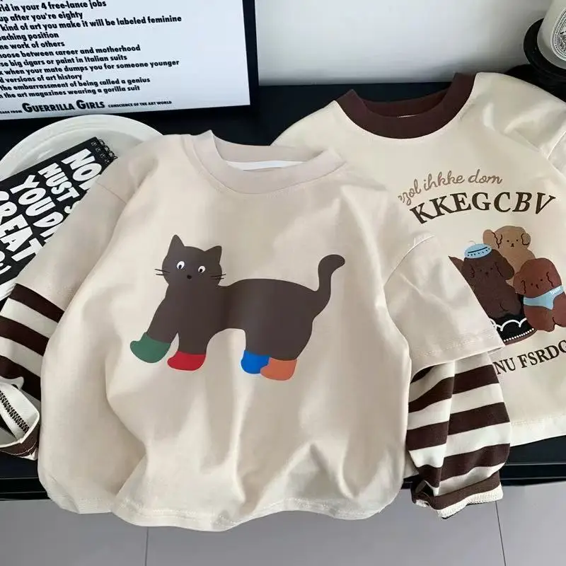 Kids Cartoon Long Sleeve T-Shirt Cream 2025 — feature 3