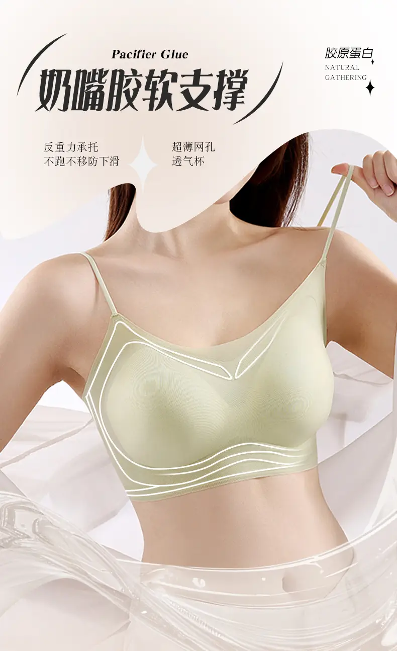 New Summer Soft Support Underwear Women's Gather-up Anti-sagging Bra No-mark No-rims Comfortable Thin Breathable Bra — feature 1
