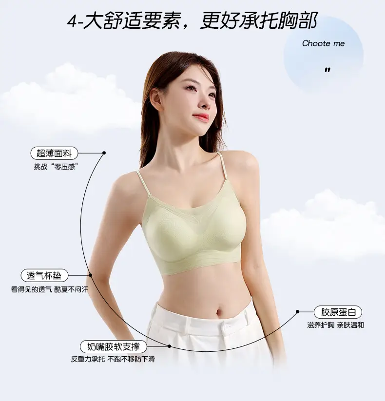 New Summer Soft Support Underwear Women's Gather-up Anti-sagging Bra No-mark No-rims Comfortable Thin Breathable Bra — feature 3
