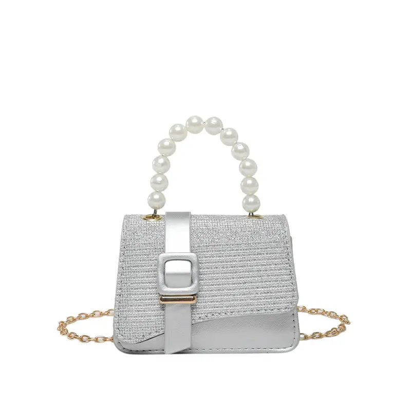Black Sequined Pearl Crossbody Bag for Women - Image 11
