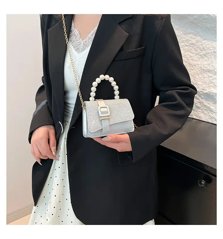 Black Sequined Pearl Crossbody Bag for Women — feature 10